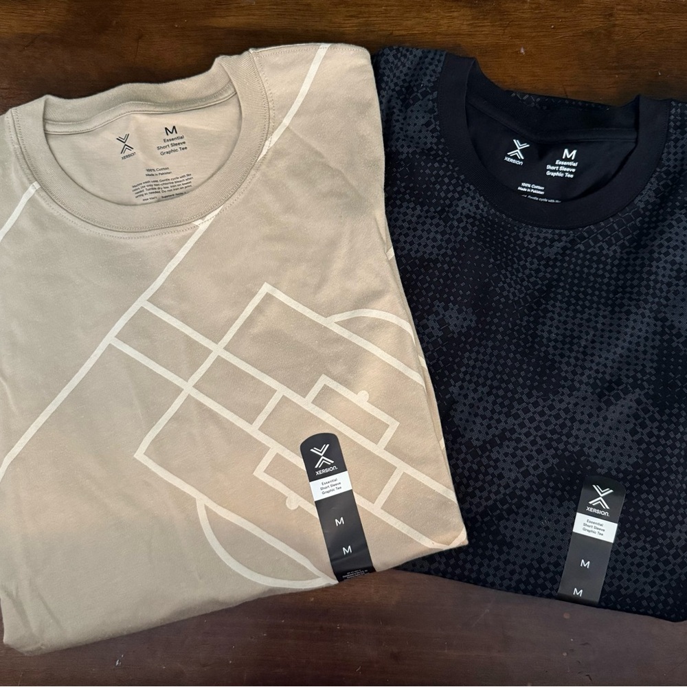 Xersion Beige and Black Graphic Tees